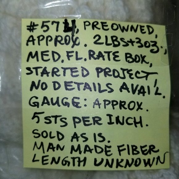 ✅#574 Preowned 2 lbs 3 oz Unfinished Off-White Yarn - Picture 2 of 6